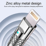 Cabo de Dados de Carregamento Rápido de Silicone Mech Series 6A 120W USB para 8 Pinos com Plugue Metálico, Comprimento: 1,8m, 1,8m 8 Pinos