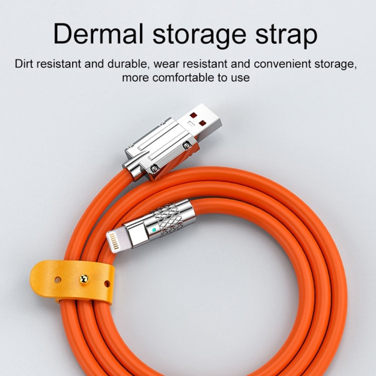 Cabo de Dados de Carregamento Rápido de Silicone Mech Series 6A 120W USB para 8 Pinos com Plugue Metálico, Comprimento: 1,8m, 1,8m 8 Pinos