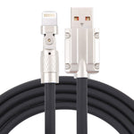 Cabo de Carregamento Rápido Mech Series 6A 120W USB para 8 Pinos com Plugue Metálico de 180 Graus, Comprimento: 1,2m, 1,2m 8 Pinos, 1,2m 8 Pinos 180 Graus