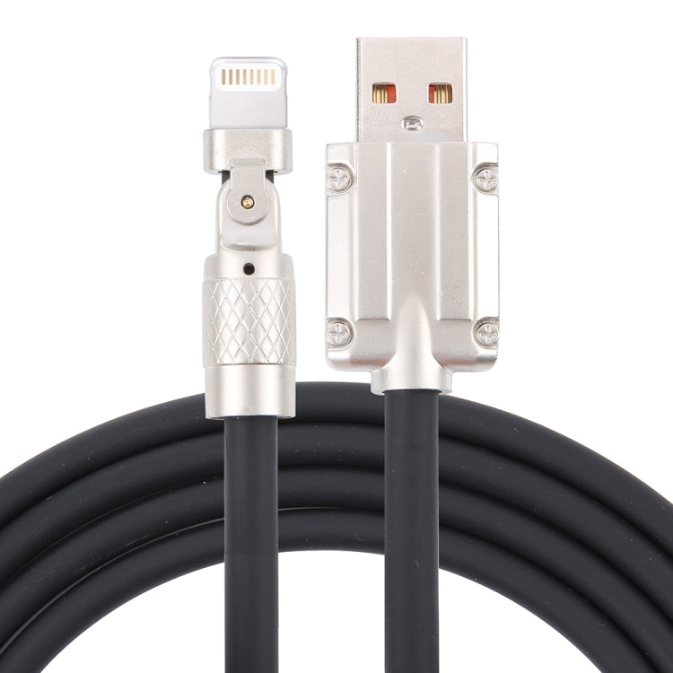 Cabo de Carregamento Rápido Mech Series 6A 120W USB para 8 Pinos com Plugue Metálico de 180 Graus, Comprimento: 1,2m, 1,2m 8 Pinos, 1,2m 8 Pinos 180 Graus