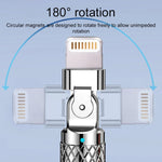 Cabo de Carregamento Rápido Mech Series 6A 120W USB para 8 Pinos com Plugue Metálico de 180 Graus, Comprimento: 1,2m, 1,2m 8 Pinos, 1,2m 8 Pinos 180 Graus