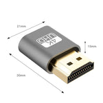 Adaptador de Ecrã Virtual VGA HDMI 1.4 DDC EDID Dummy Plug Emulador de Ecrã Headless, Rosa, Cinzento, Dourado, Vermelho, Prateado