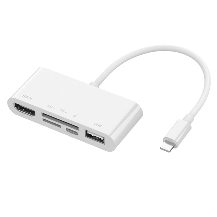 75215 Conversor de Vídeo HD 5 em 1 8 Pinos para HDMI + Slot para Cartão SD + Slot para Cartão TF + USB + Porta de Carregamento 8 Pinos, 75215