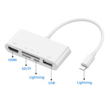 75215 Conversor de Vídeo HD 5 em 1 8 Pinos para HDMI + Slot para Cartão SD + Slot para Cartão TF + USB + Porta de Carregamento 8 Pinos, 75215