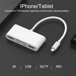 75215 Conversor de Vídeo HD 5 em 1 8 Pinos para HDMI + Slot para Cartão SD + Slot para Cartão TF + USB + Porta de Carregamento 8 Pinos, 75215