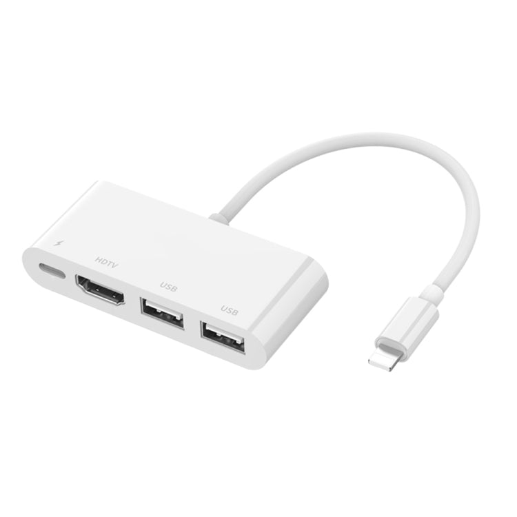 75216 Conversor de Vídeo HD 4 em 1 8 Pinos para HDMI + Carregamento 8 Pinos + 2 Portas USB, 75216