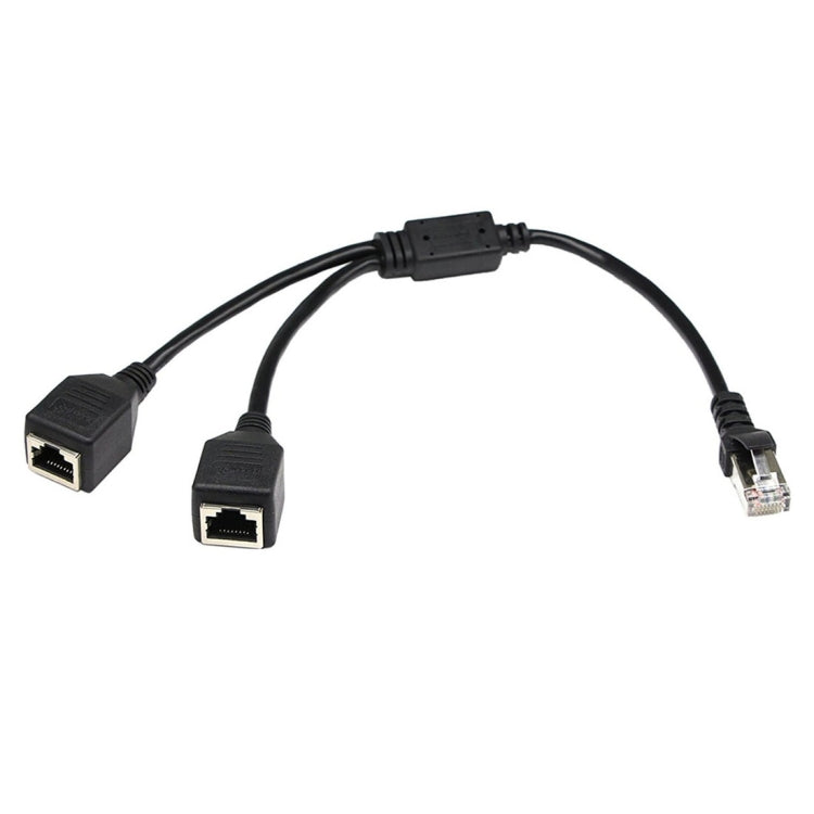 Divisor Adaptador de Tomada LAN Ethernet CAT5 RJ45 1 para 2, Comprimento do Cabo: 25cm