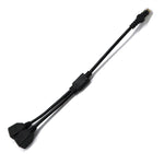 Divisor Adaptador de Tomada LAN Ethernet CAT5 RJ45 1 para 2, Comprimento do Cabo: 25cm