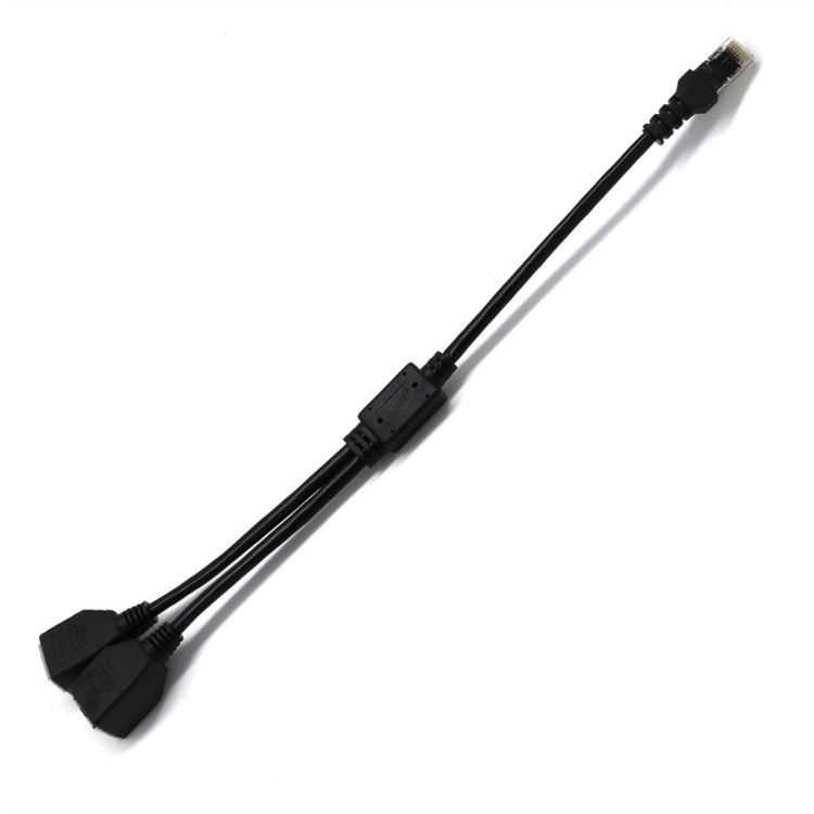 Divisor Adaptador de Tomada LAN Ethernet CAT5 RJ45 1 para 2, Comprimento do Cabo: 25cm