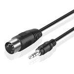 Cabo Adaptador de Áudio Jack Estéreo 3.5mm para Plugue MIDI Din 5 Pinos, Comprimento do Cabo: 1.5m