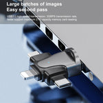 Leitor de Cartões 4 em 1 8 Pinos + USB-C / Tipo-C + Micro USB + USB 3.0 Macho, 4 em 1