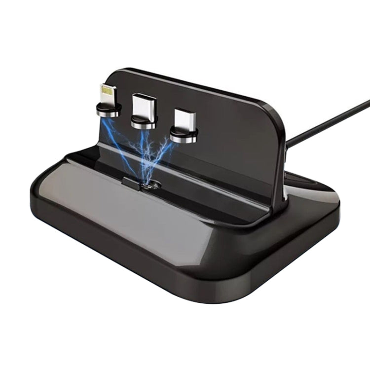 XBX-02 Base de Carregamento Magnética Plug 3 em 1 8 Pinos + USB-C / Tipo-C + Micro USB, XBX-02