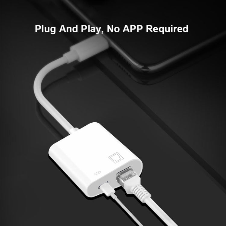Adaptador NK-1035 TC 2 em 1 USB-C / Type-C macho para Ethernet + Type-C Power fêmea, NK-1035 TC