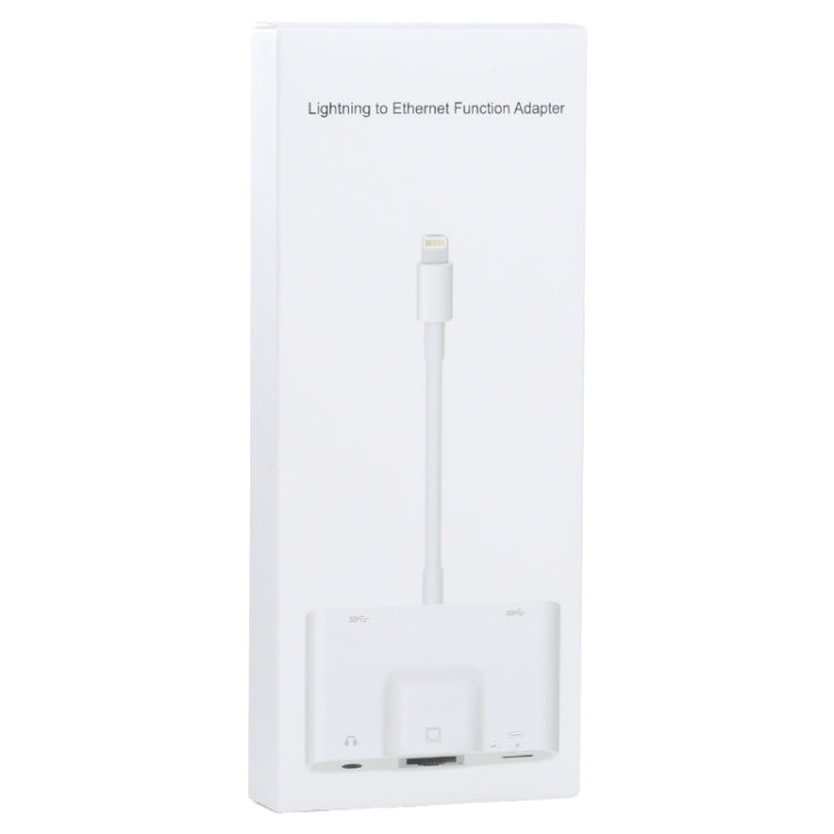 NK-1033 Adaptador 5 em 1 Macho 8 Pinos para Duplo USB + AUX 3,5mm + Ethernet + Energia 8 Pinos Fêmea, NK-1033