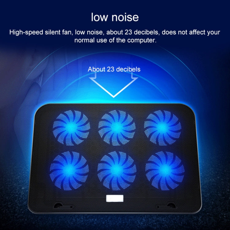 Base para Computador Portátil ICE COOREL com Seis Ventoinhas Silenciosas e Controlo de Velocidade, Estilo: Topo de Gama, Estilo: Topo de Gama