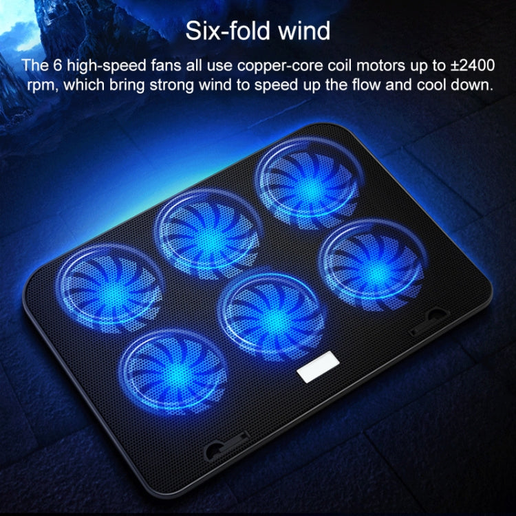 Base para Computador Portátil ICE COOREL com Seis Ventoinhas Silenciosas e Controlo de Velocidade, Estilo: Topo de Gama, Estilo: Topo de Gama