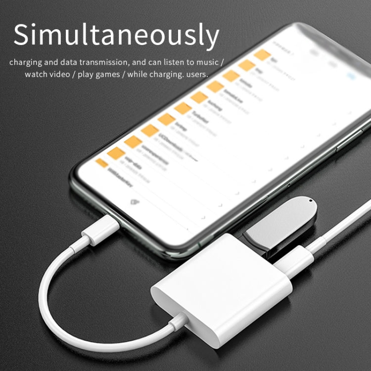 Cabo de Carregamento e Dados 11cm 8 Pinos Macho para USB & 8 Pinos Adaptador Leitor de Câmara, Suporta Sistema iOS 9.2 ou Superior