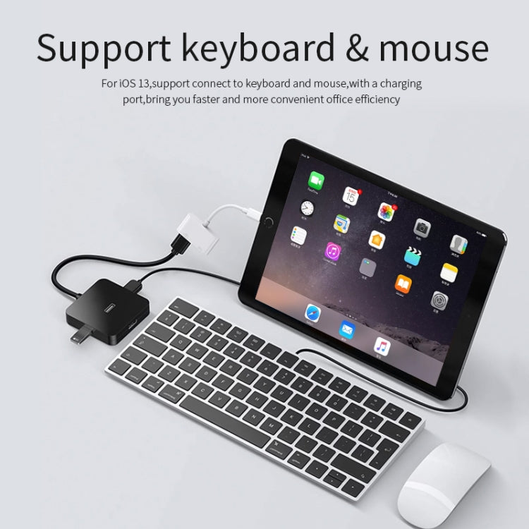Cabo de Carregamento e Dados 11cm 8 Pinos Macho para USB & 8 Pinos Adaptador Leitor de Câmara, Suporta Sistema iOS 9.2 ou Superior