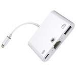 Cabo Conversor Digital de Vídeo OTG NK-107 3 em 1 Ethernet + USB + 8 Pinos Portas Fêmea de Carregamento para 8 Pinos Macho
