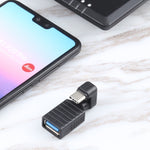 Adaptador OTG USB-C / Tipo-C macho para USB 3.0 fêmea em ângulo em U, Tipo-C para USB 3.0
