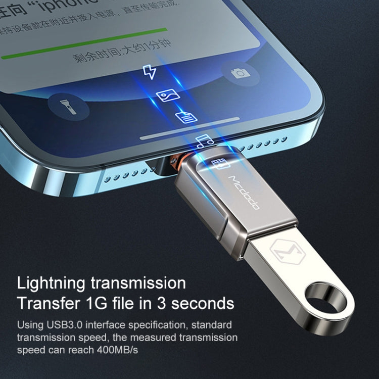 Conversor OTG MCDODO USB 3.0 Fêmea para 8 Pinos Macho USB Flash Disk, 8 Pinos