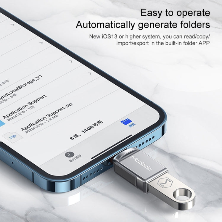 Conversor OTG MCDODO USB 3.0 Fêmea para 8 Pinos Macho USB Flash Disk, 8 Pinos