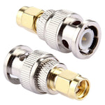 2 PCS Conector Macho BNC para Macho SMA, Macho para Macho SMA