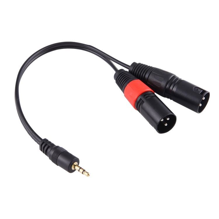Cabo Adaptador de Áudio com Conector Macho 3.5mm e Macho XLR CANNON 3 Pinos, Cabeça Metálica 30cm, Macho 3.5mm
