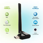 Adaptador Ethernet USB sem fios de banda dupla 11AC 600Mbps EDUP EP-AC1635 com antena 2dBi para portátil / PC, EP-AC1635