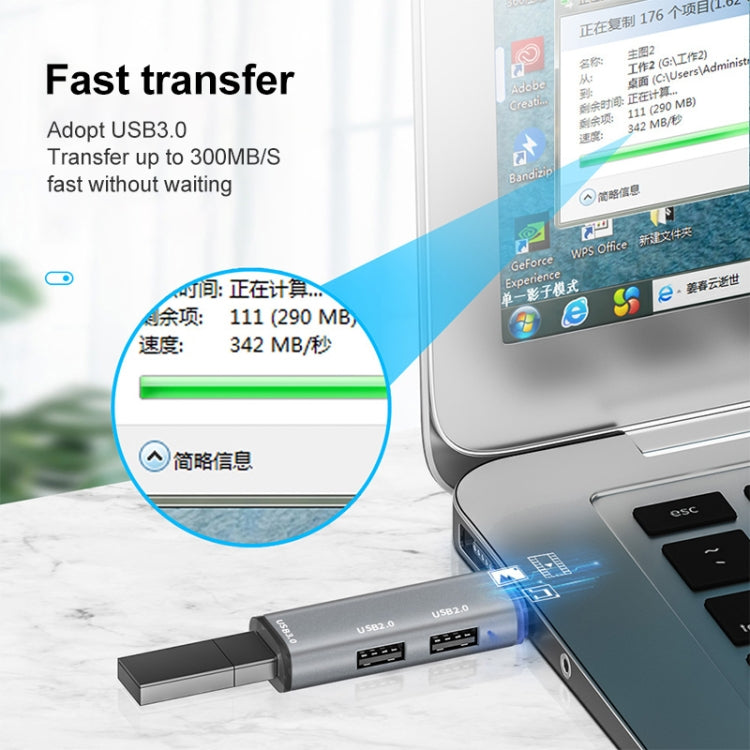 Estação de ancoragem multifunções 3 em 1 Type-C / USB-C HUB ADS-302C, ADS-302C