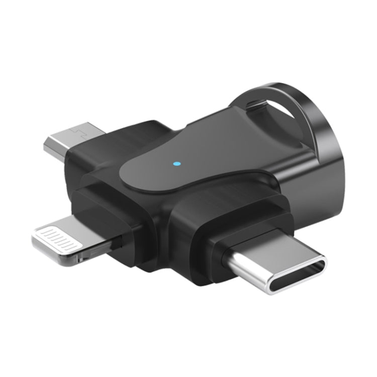 Adaptador OTG 3 em 1, USB para Type-C / Micro USB / 8 pinos