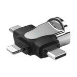Adaptador OTG 3 em 1, USB para Type-C / Micro USB / 8 pinos