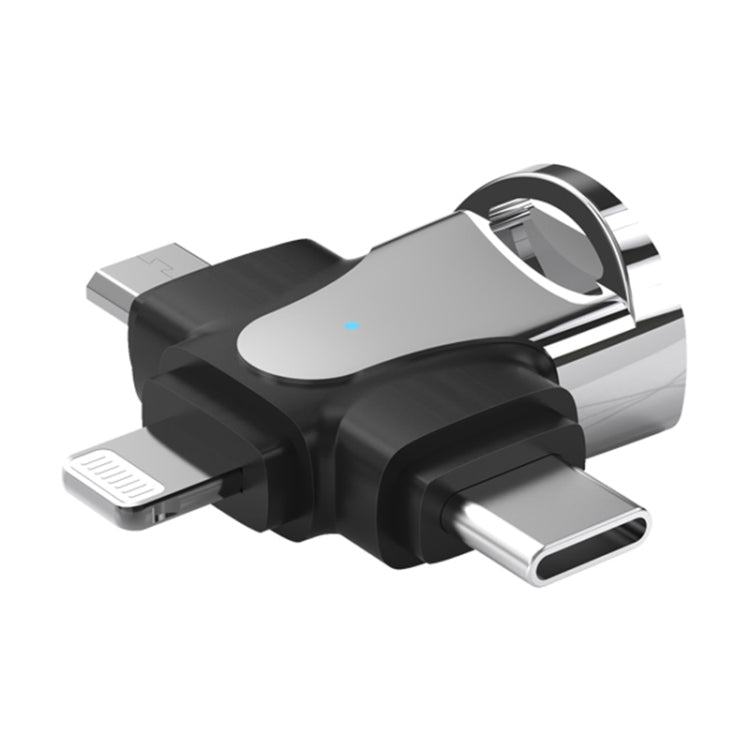 Adaptador OTG 3 em 1, USB para Type-C / Micro USB / 8 pinos