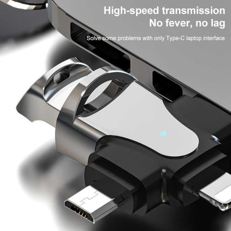 Adaptador OTG 3 em 1, USB para Type-C / Micro USB / 8 pinos