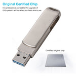 Richwell 3 in 1 64G Micro USB + 8 Pin + USB 3.0 Metal Rotating Push-pull Flash Disk with OTG Function, 64G