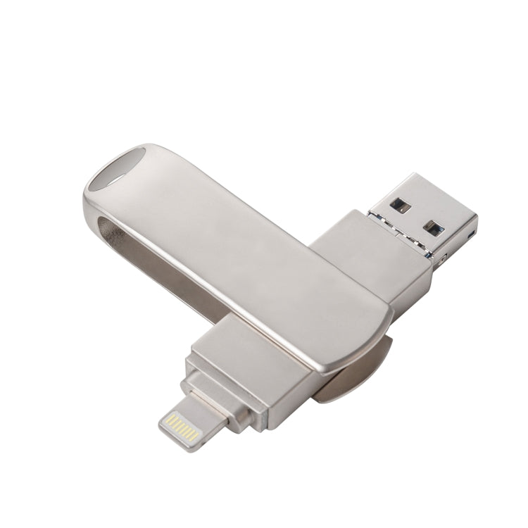 Pen Drive Rotativo Metálico Richwell 3 em 1 16G Micro USB + 8 Pinos + USB 3.0 com Função OTG, 16G