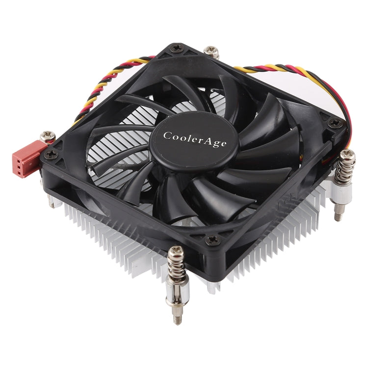 Ventoinha de Arrefecimento CPU CoolAge 1155-1U DC 12V 2000RPM 30,5cfm com Dissipador de Alumínio e Rolamento Hidráulico para Intel 1150 1156 1151, 1155-1U Alumínio