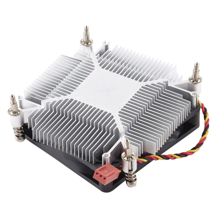 Ventoinha de Arrefecimento CPU CoolAge 1155-1U DC 12V 2000RPM 30,5cfm com Dissipador de Alumínio e Rolamento Hidráulico para Intel 1150 1156 1151, 1155-1U Alumínio