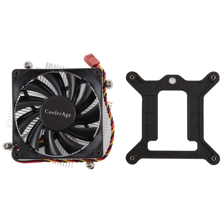 Ventoinha de Arrefecimento CPU CoolAge 1155-1U DC 12V 2000RPM 30,5cfm com Dissipador de Alumínio e Rolamento Hidráulico para Intel 1150 1156 1151, 1155-1U Alumínio