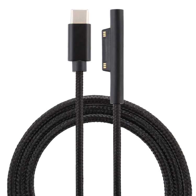 Cabo de Alimentação Nylon Macho 6 Pinos USB-C / Tipo-C para Adaptador de Portátil Microsoft Surface Pro 3 / 4 / 5 / 6, Comprimento do Cabo: 1,5m, para Microsoft Surface Pro 3 / 4 / 5 / 6