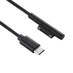 Cabo de Alimentação Nylon Macho 6 Pinos USB-C / Tipo-C para Adaptador de Portátil Microsoft Surface Pro 3 / 4 / 5 / 6, Comprimento do Cabo: 1,5m, para Microsoft Surface Pro 3 / 4 / 5 / 6
