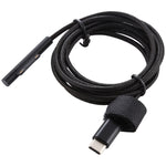 Cabo de Alimentação Nylon Macho 6 Pinos USB-C / Tipo-C para Adaptador de Portátil Microsoft Surface Pro 3 / 4 / 5 / 6, Comprimento do Cabo: 1,5m, para Microsoft Surface Pro 3 / 4 / 5 / 6