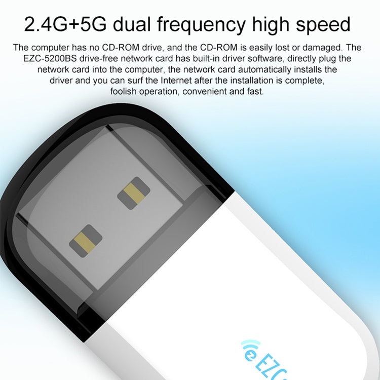 Adaptador Sem Fios EZCast EZC-5200BS WiFi Dual Band 600Mbps + Bluetooth USB 2.0