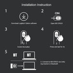 Rato ótico sem fios Bluetooth + Unifying Logitech MX ERGO S 440DPI com trackball de modo duplo, MX ERGO S