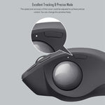 Rato ótico sem fios Bluetooth + Unifying Logitech MX ERGO S 440DPI com trackball de modo duplo, MX ERGO S