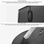 Rato ótico vertical ergonómico sem fios Logitech MX Vertical 4000DPI USB-C / Type-C + Unifying + Bluetooth de três modos, MX Vertical