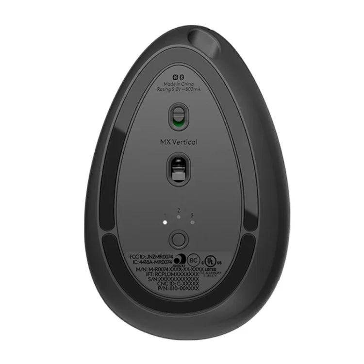 Rato ótico vertical ergonómico sem fios Logitech MX Vertical 4000DPI USB-C / Type-C + Unifying + Bluetooth de três modos, MX Vertical