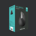 Rato ótico vertical ergonómico sem fios Logitech MX Vertical 4000DPI USB-C / Type-C + Unifying + Bluetooth de três modos, MX Vertical