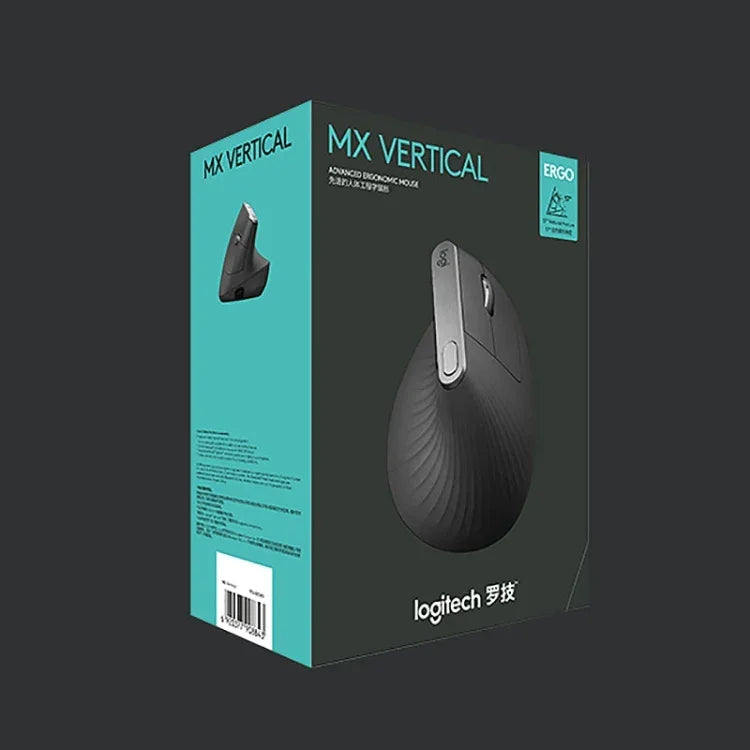 Rato ótico vertical ergonómico sem fios Logitech MX Vertical 4000DPI USB-C / Type-C + Unifying + Bluetooth de três modos, MX Vertical