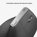 Rato ótico vertical ergonómico sem fios Logitech MX Vertical 4000DPI USB-C / Type-C + Unifying + Bluetooth de três modos, MX Vertical